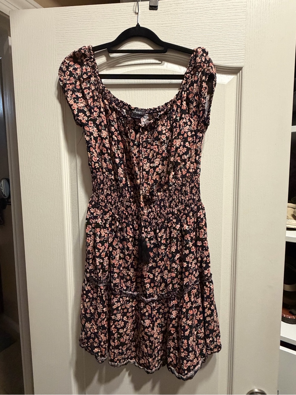 Mossimo Supply Co. Black Mini Dress with Pink Floral Print